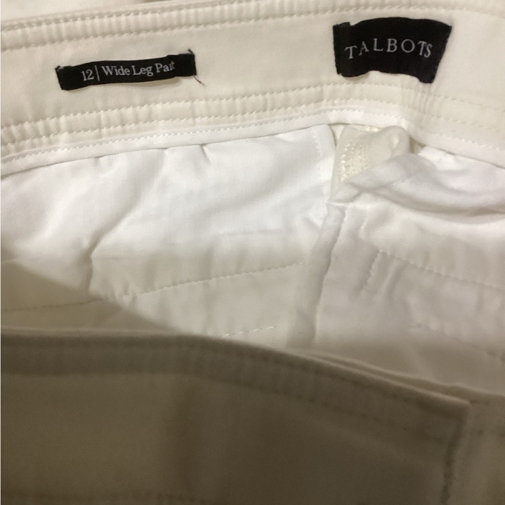 Talbots White Wide Leg Pants Size 12 - Picture 4 of 4